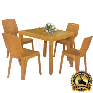 Meja Makan Napolly Rotan MRS 8873/ 7388 KC @2/6 Pcs + KACA